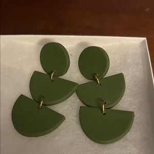 Green Geometric Earrings